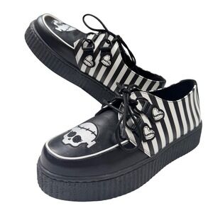 Monster High x YRU Frankie Stein Creepers Women Size 10 Black White New Goth